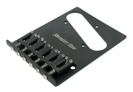 Hipshot 4-Hole 6-Saddle Stainless Steel Tele/Telecaster Bridge, BLACK 44100-46-B