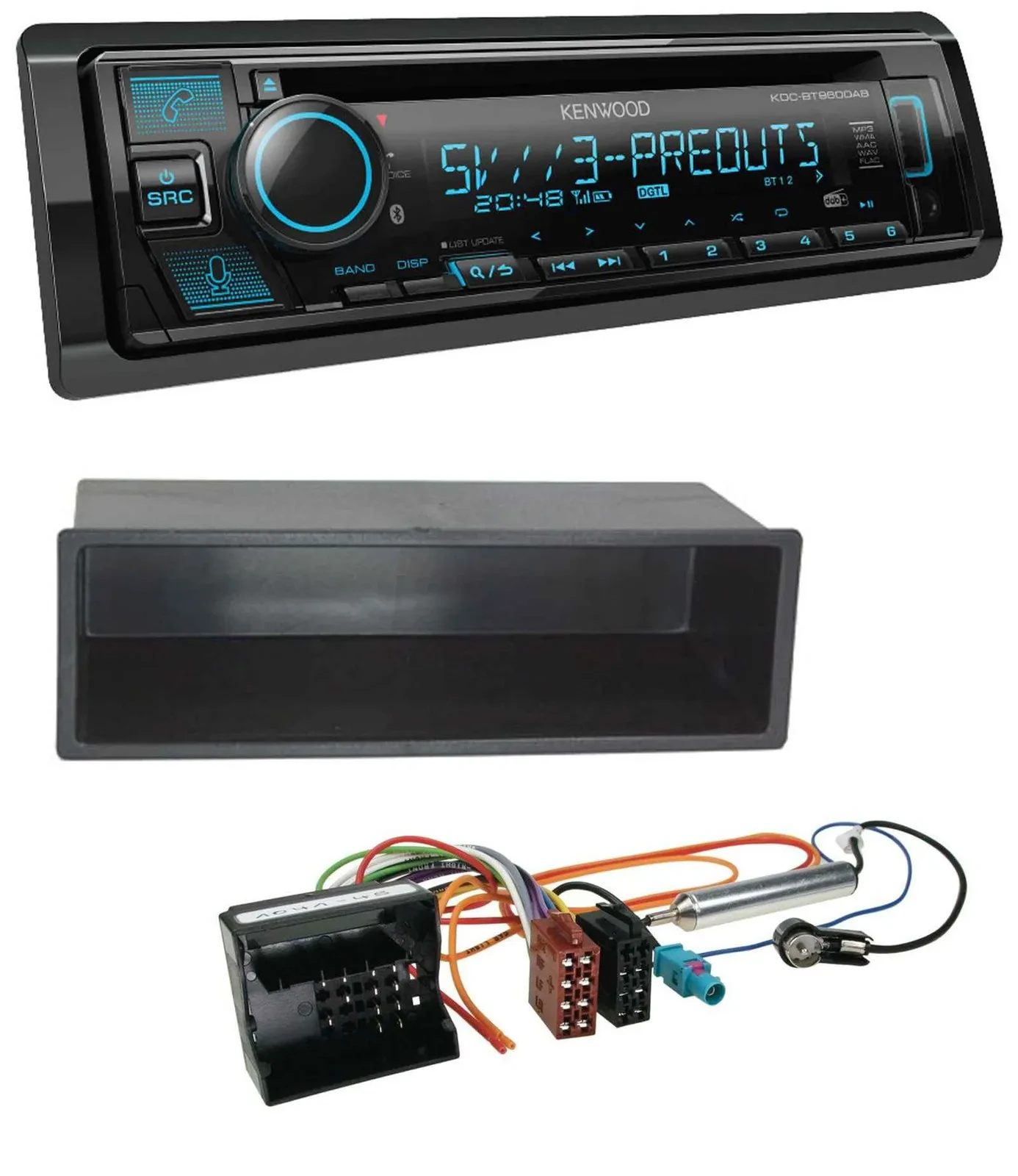 Kenwood Bluetooth USB CD MP3 DAB Autoradio für Citroen Berlingo, C2, C3, Jumpy