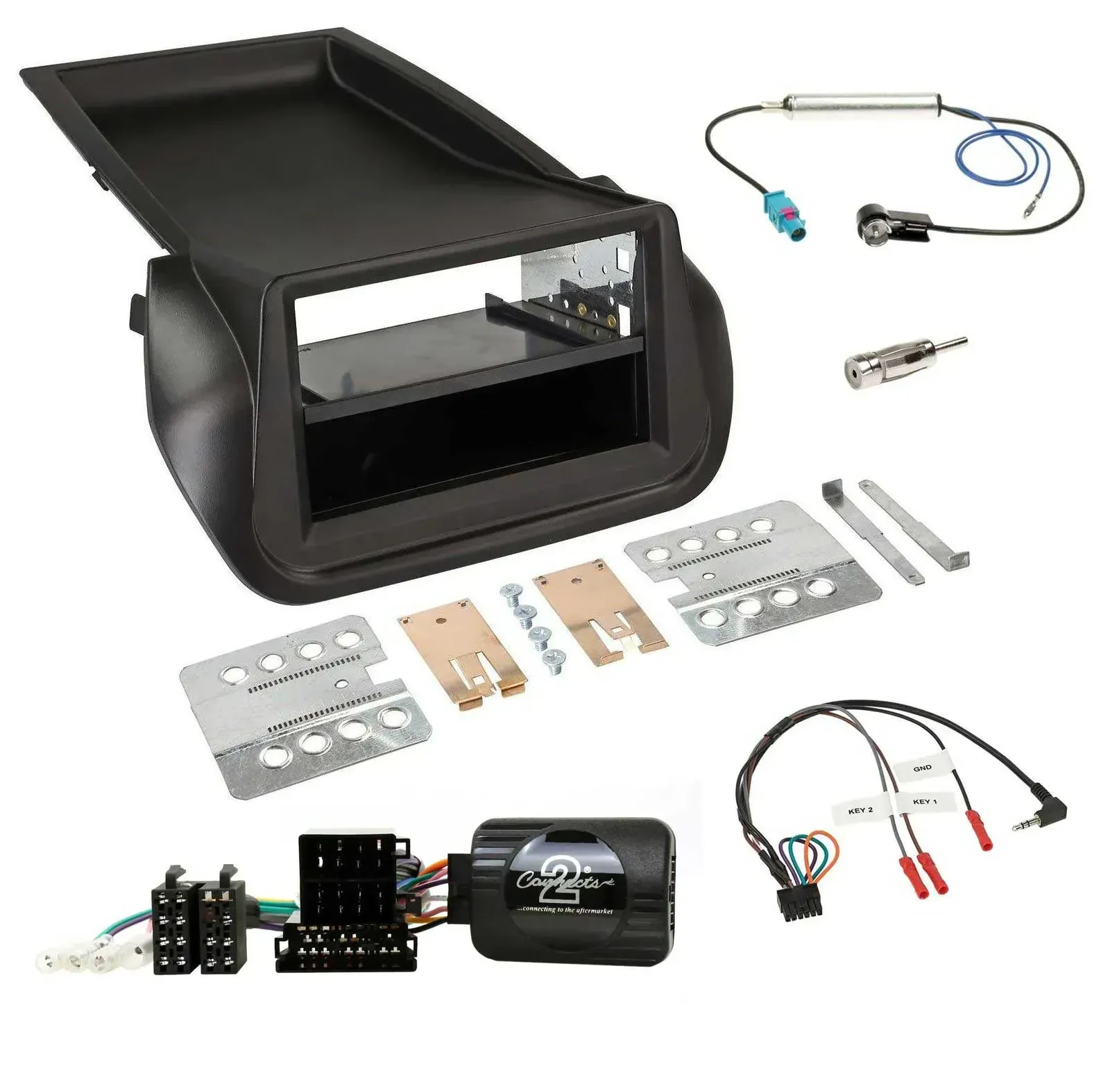 Einbauset Lenkradadapter DIN Autoradio für Citroen Nemo Peugeot Bipper ab 2008