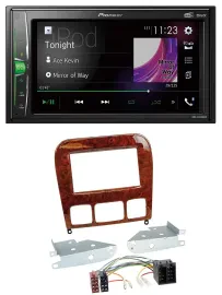 Pioneer 2DIN MP3 DAB USB Bluetooth Autoradio für Mercedes S-Klasse 98-05 Holzopt