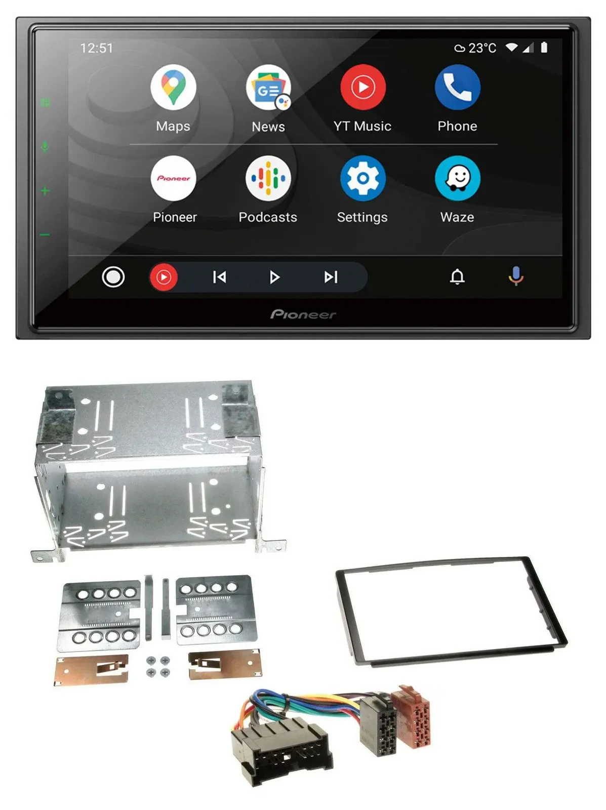 Автомагнитола Pioneer 2DIN, DAB, Bluetooth, USB, MP3 для Hyundai Santa Fe SM (2004–2006)