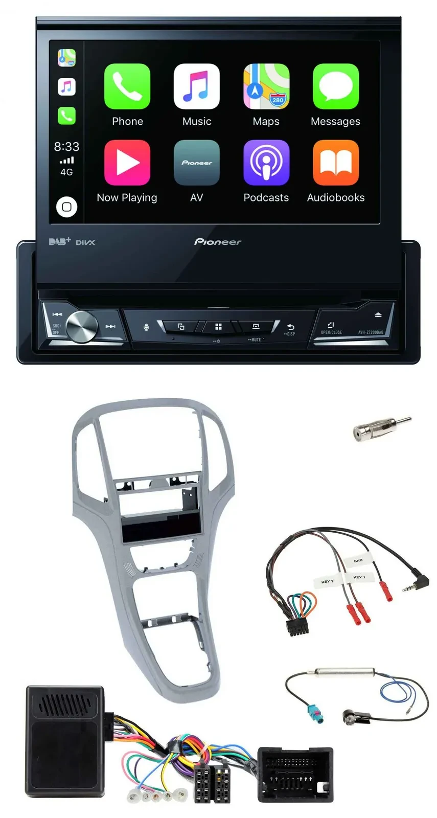 Pioneer DVD Bluetooth DAB USB Lenkrad Autoradio für Opel Astra J 09-16 Platin si