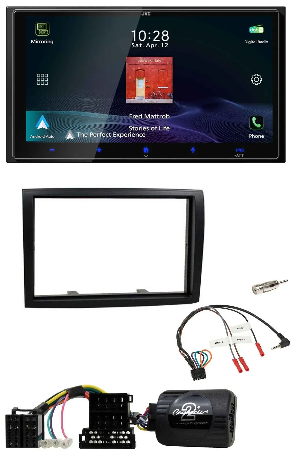JVC USB Bluetooth 2DIN DAB Lenkrad Autoradio für Citroen Jumper Peugeot Boxer 20