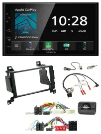 Автомагнитола для Hyundai Santa Fe 2010–2012 Kenwood 2-DIN, Bluetooth, DAB, USB, поддержка кнопок на руле