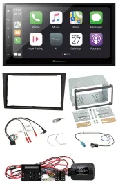Pioneer Lenkrad Bluetooth DAB 2DIN USB Autoradio für Opel Corsa D stealth schwar