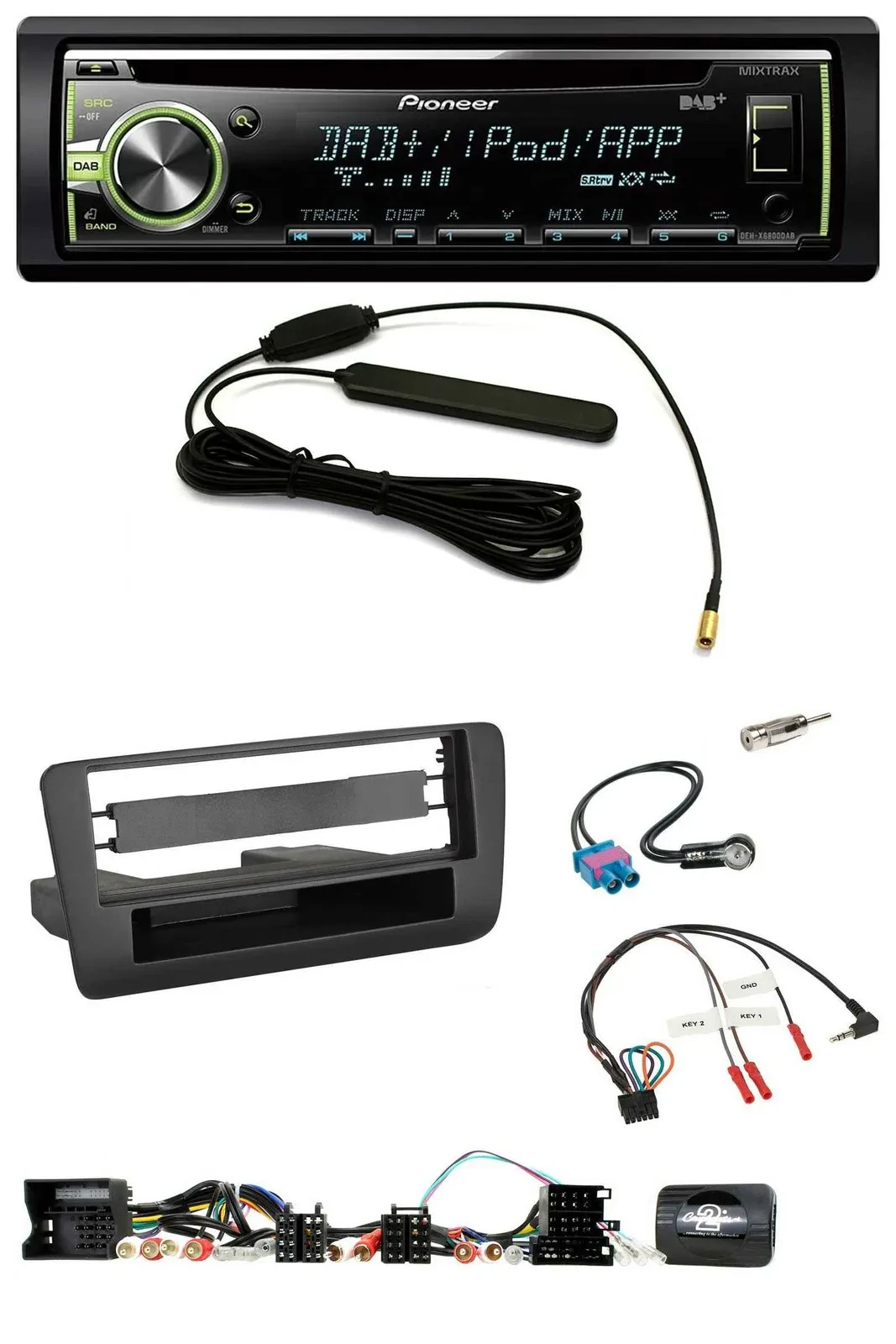 Pioneer MP3 USB CD DAB Lenkrad Autoradio für Audi A1 (2010-2019)
