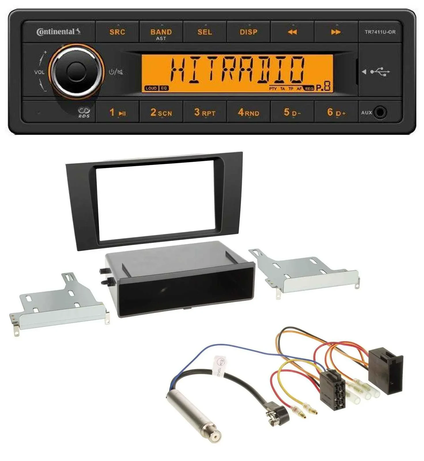Continental 1DIN USB AUX MP3 Autoradio für Audi A4 (B5 1999-2001) Symphony