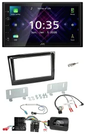 JVC DAB 2DIN Lenkrad Bluetooth USB Autoradio für Fiat Doblo ab 15 Mini-ISO piano