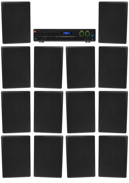 Настенная акустика JBL Rock Slim 70B Black с усилителем (14 штук)