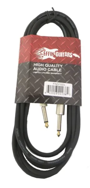 Effin Guitars Model FNG10DL 10FT 1/4" Jack Deluxe Instrument or Amp Cable - NEW