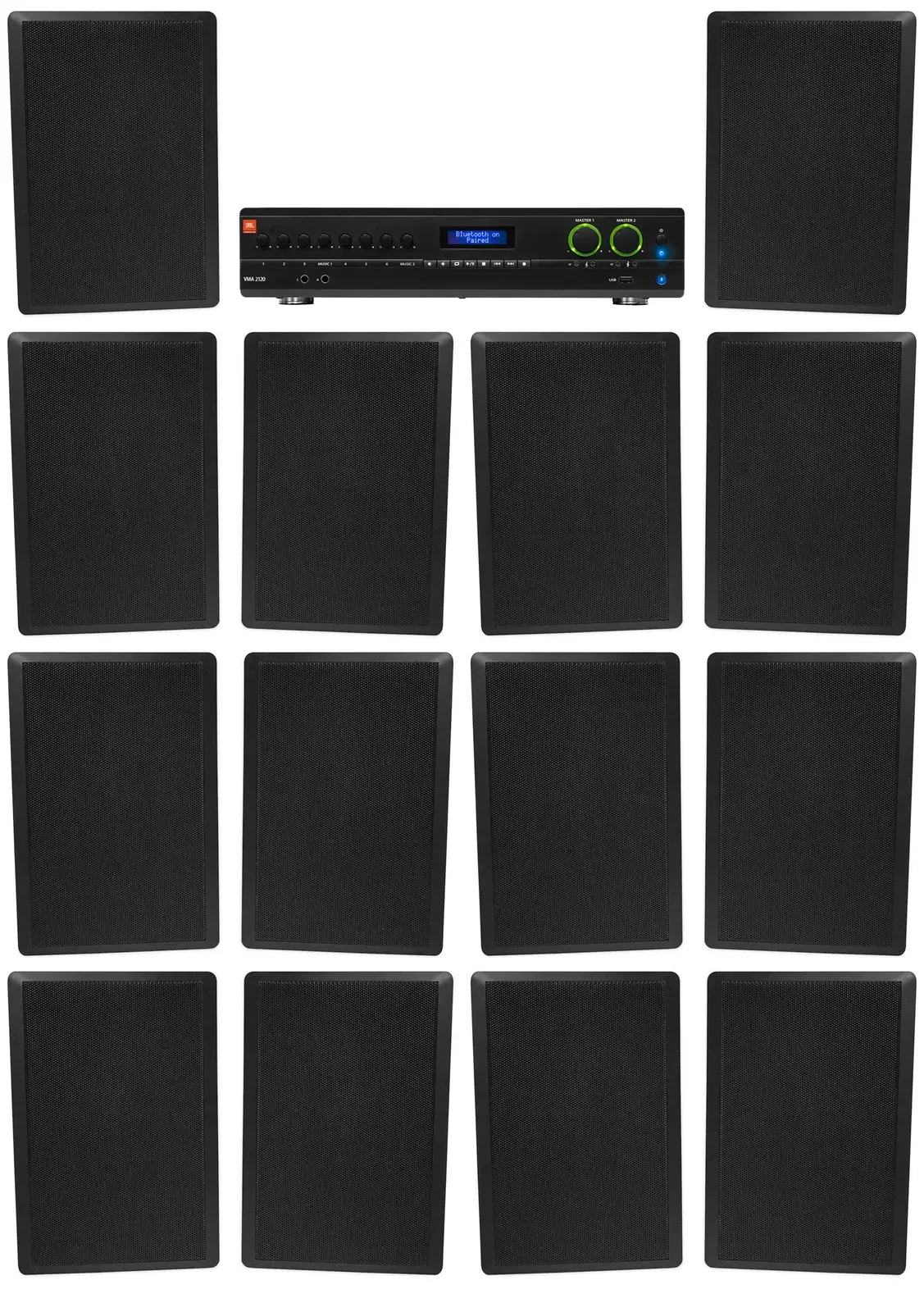 Настенная акустика JBL Rock Slim 70B Black с усилителем (14 штук)