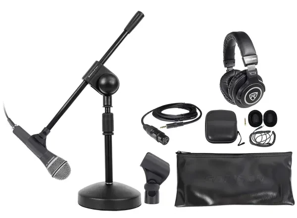 Samson Q8X PC Podcasting Podcast Microphone+Desk Stand w/Boom+Headphones