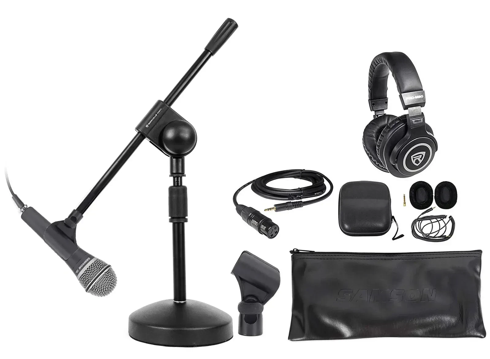 Микрофон проводной Samson SAQ8X Black с наушниками и аксессуарами