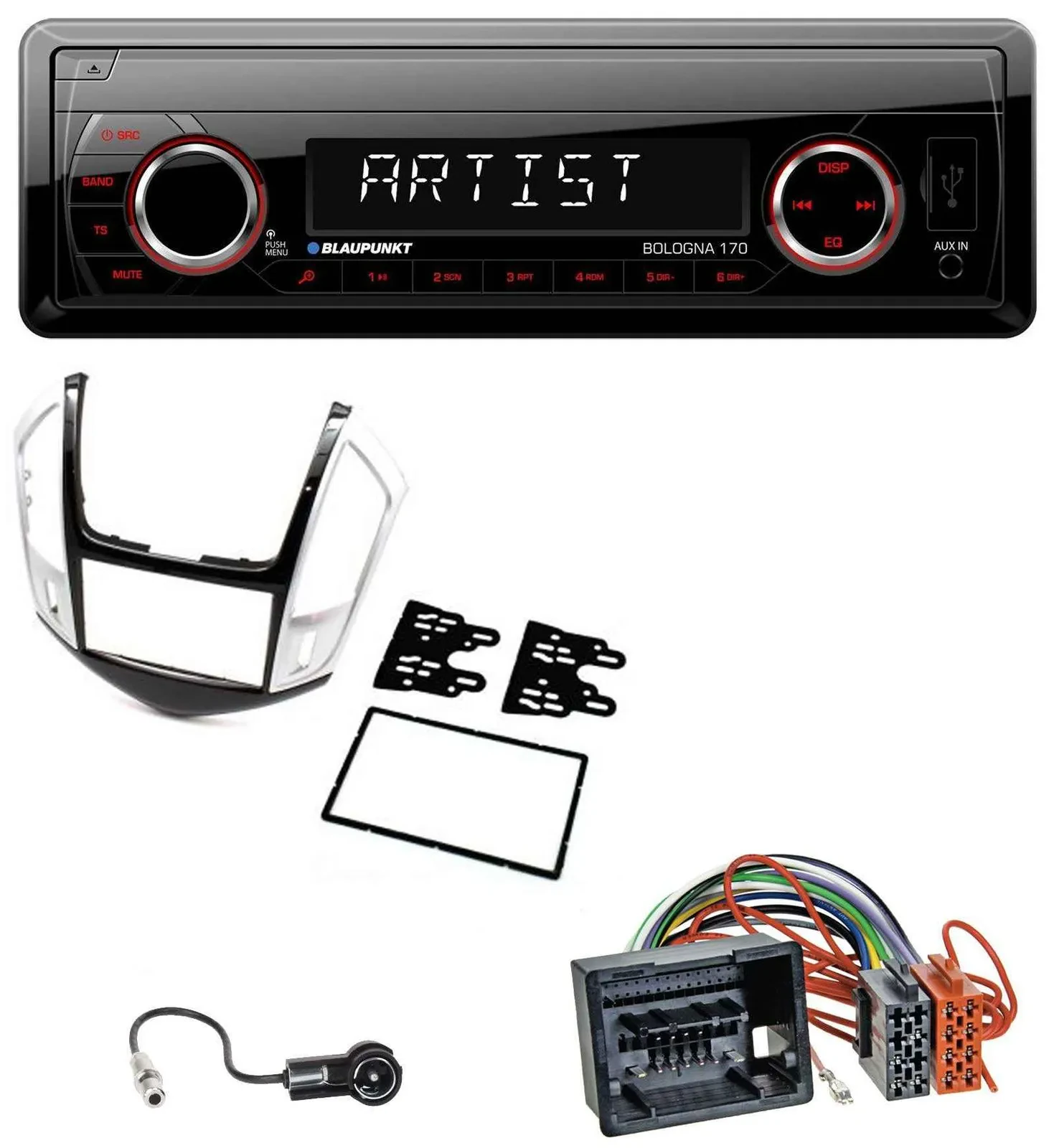 Автомагнитола для Chevrolet Cruze 2011–2016 Blaupunkt 1-DIN USB SD MP3 AUX серебристая