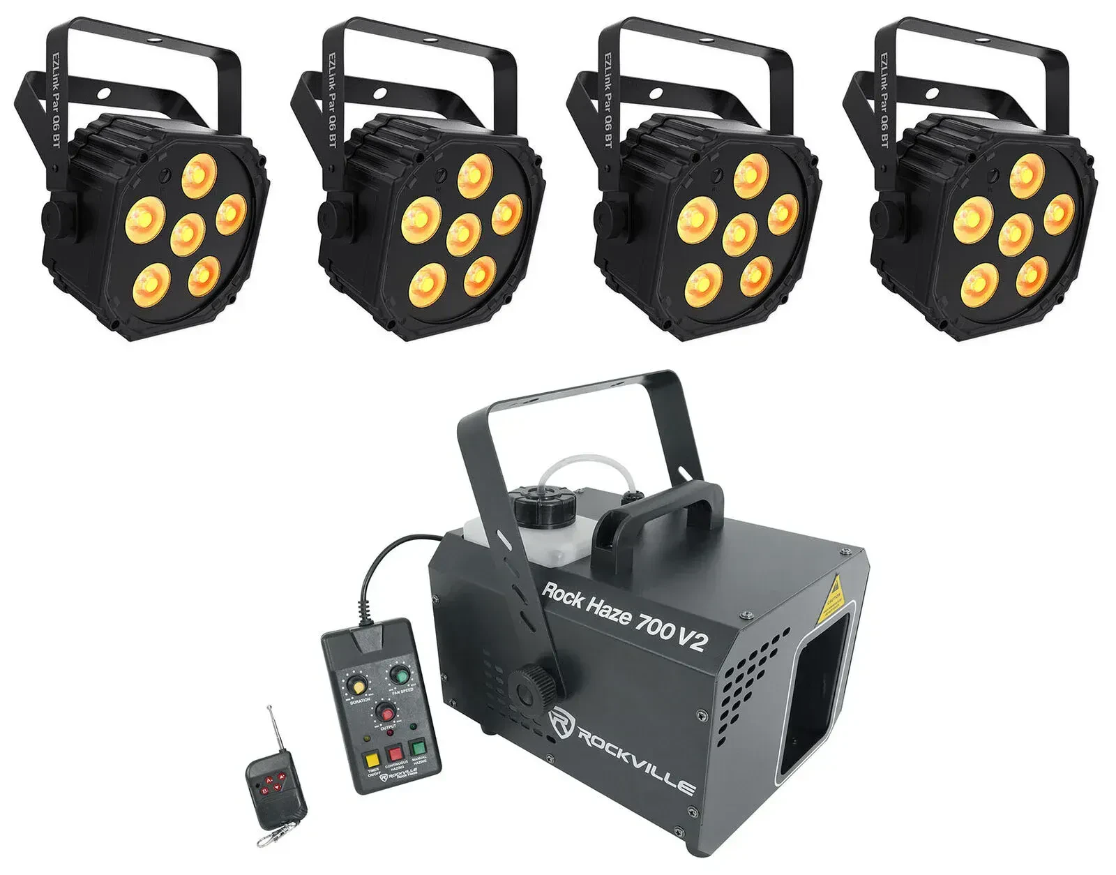 Комплект светового оборудования Chauvet DJ Ezlink Par Q6 BT+ ROCKHAZE 700