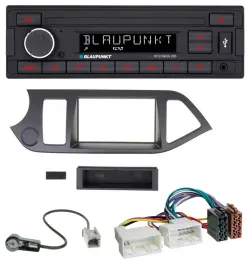 Blaupunkt MP3 AUX USB 1DIN Autoradio für Kia Picanto ab 2011 ohne Start-Stop