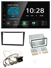 Kenwood Bluetooth MP3 DAB USB 2DIN Autoradio für Opel Corsa D stealth schwarz