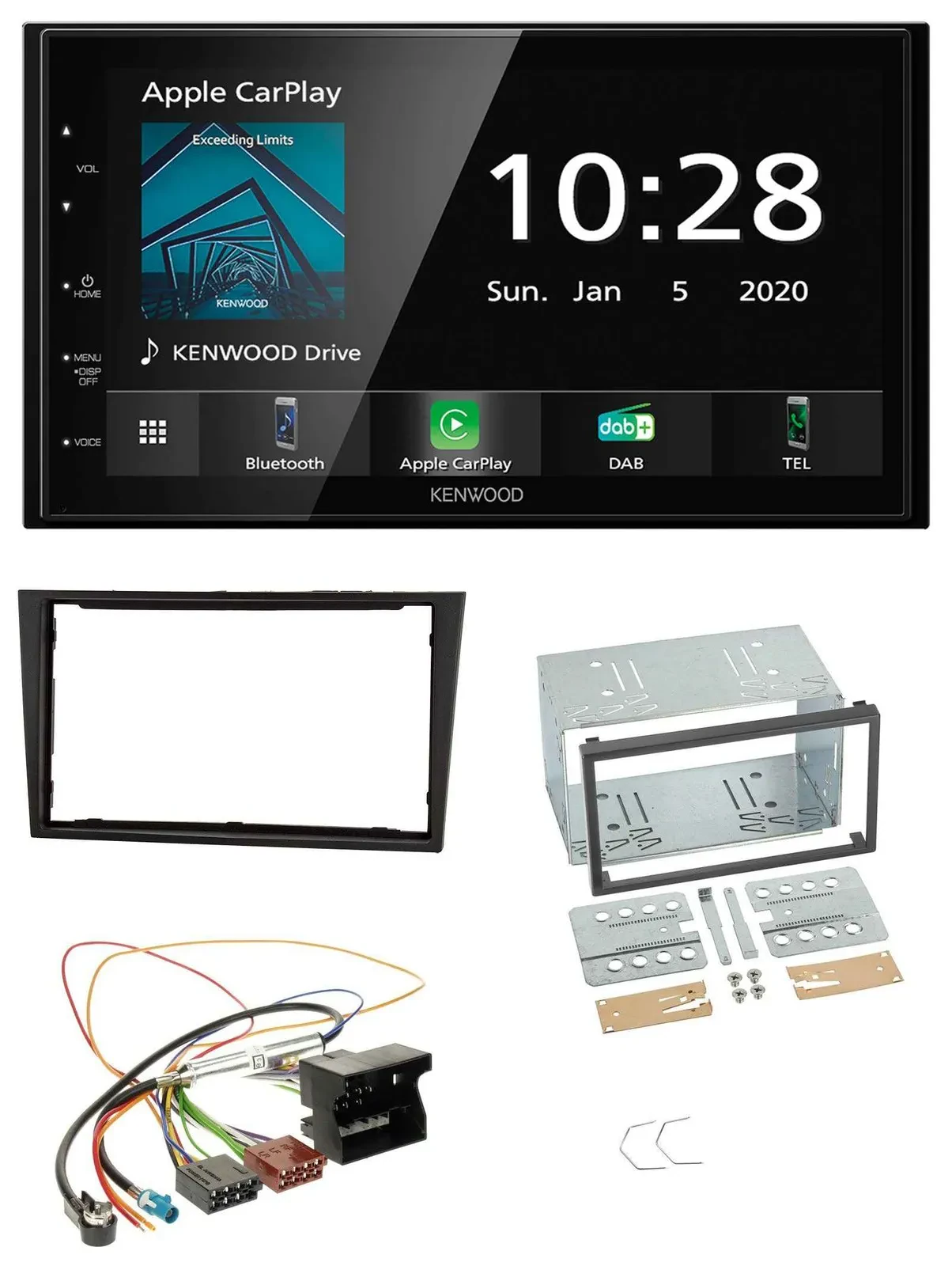 Kenwood Bluetooth MP3 DAB USB 2DIN Autoradio für Opel Corsa D stealth schwarz