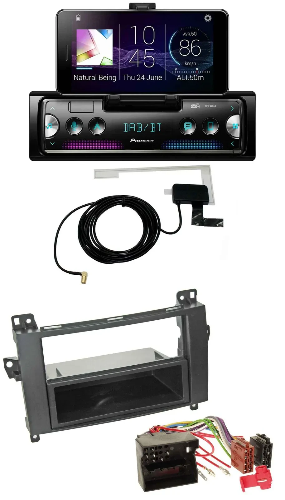 Pioneer DAB Bluetooth MP3 USB Autoradio für Mercedes B-Klasse (T245, 05-11)