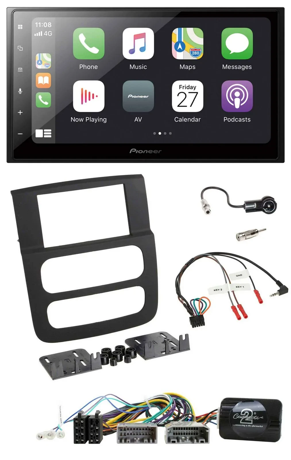 Pioneer Lenkrad Bluetooth DAB 2DIN USB Autoradio für Dodge RAM 2002-2006