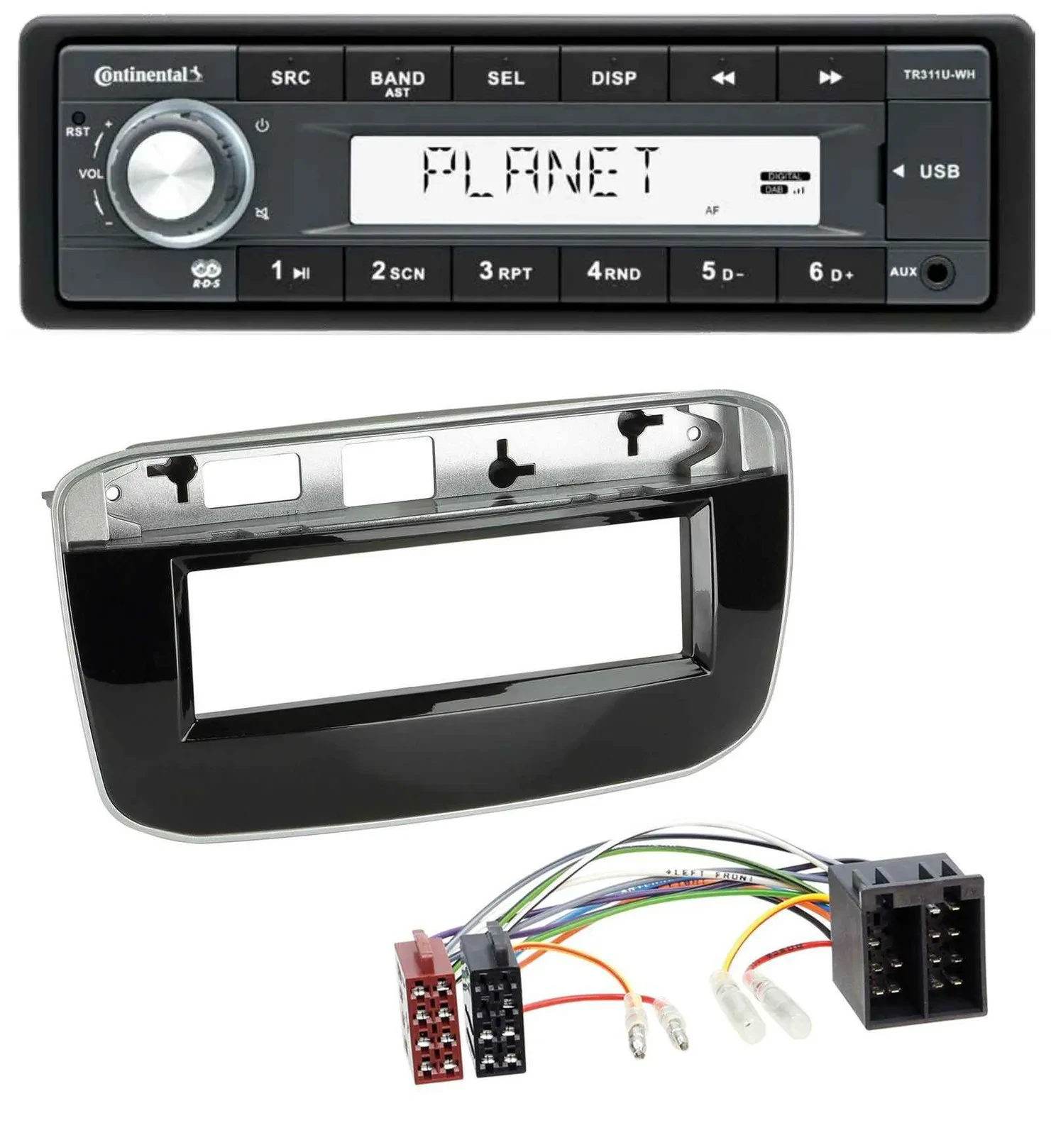 Continental USB MP3 AUX 1DIN Autoradio für Fiat Punto Punto Evo (ab 2011)