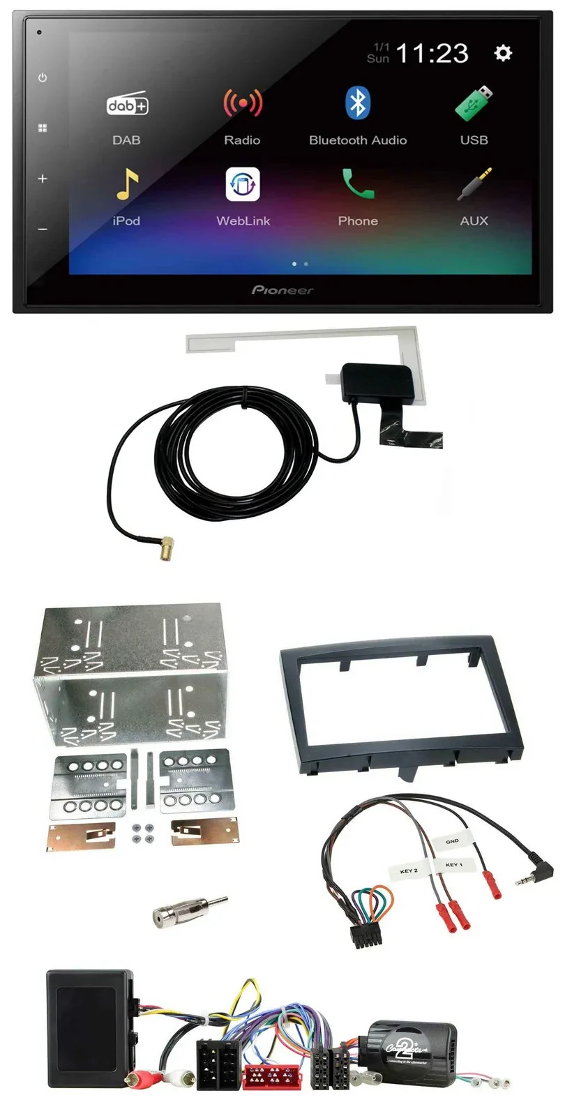 Pioneer DAB Lenkrad Bluetooth 2DIN USB Autoradio für Porsche Boxster 911 Cayman