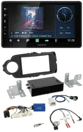 Автомагнитола Kenwood Bluetooth, USB, DAB, черная, для Toyota Yaris (с 2014), поддержка кнопок на руле