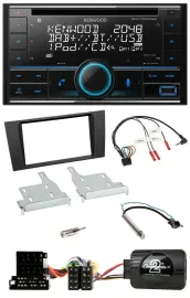 Kenwood CD 2DIN DAB USB Lenkrad Bluetooth Autoradio für Audi A4 1999-2001