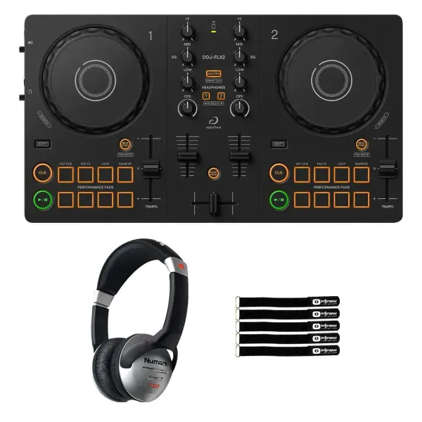 DJ-контроллер с джогом AlphaTheta DDJ-FLX2 Black с аксессуарами