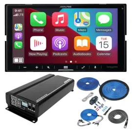 Alpine iLX-W670-M Receiver + 4-Channel Amplifier + Amplifier Wiring Kit