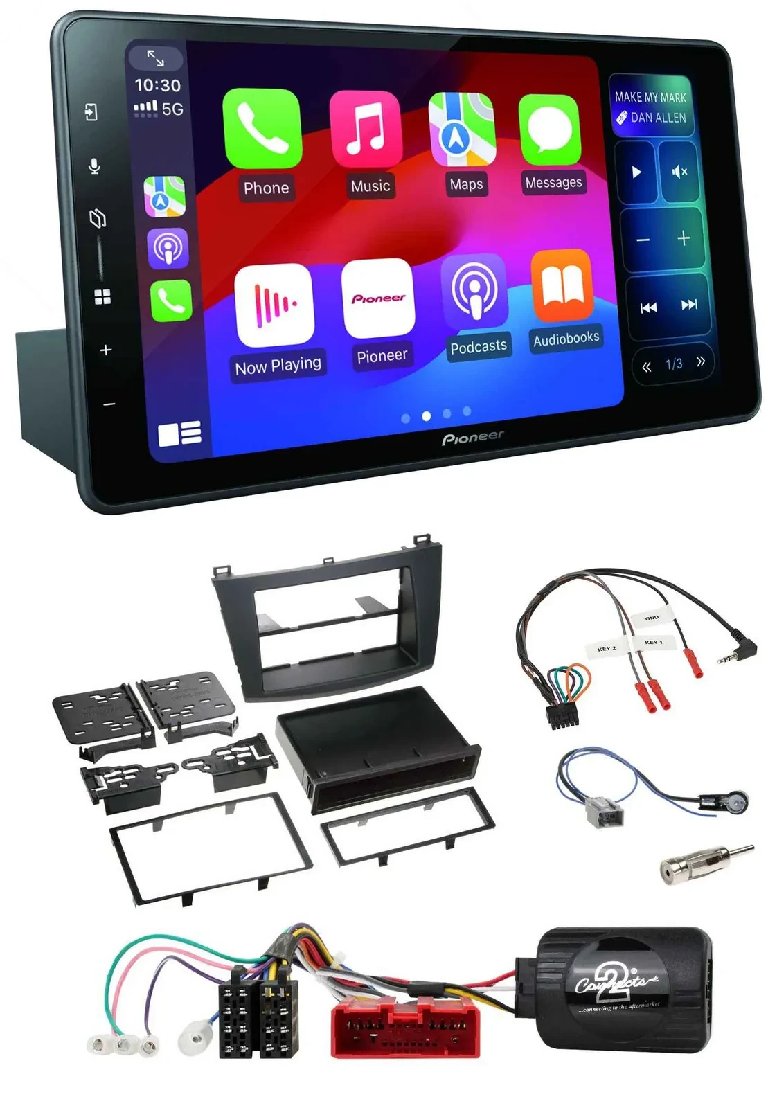 Автомагнитола для Mazda 3 (2009–2013) Pioneer Bluetooth, DAB, USB, поддержка кнопок на руле (аналог)