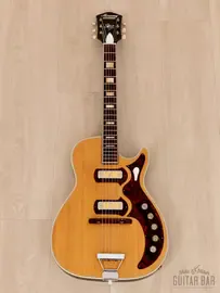 Электрогитара полуакустическая Harmony Stratotone Jupiter H49 SS Natural w/case USA 1964