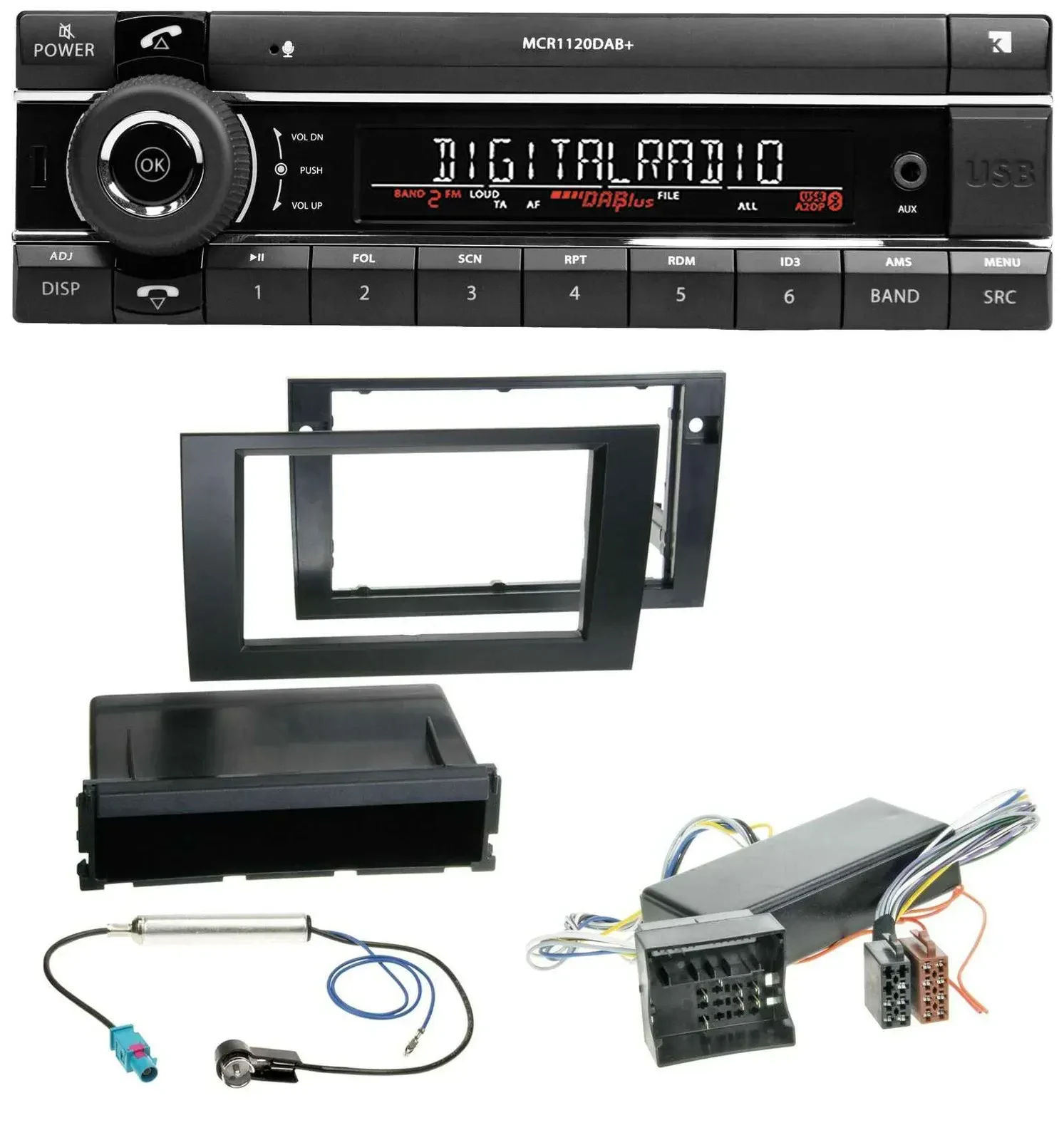Kienzle Bluetooth MP3 USB DAB Autoradio für Audi A4 04-08 B7 Symphony Bose Aktiv