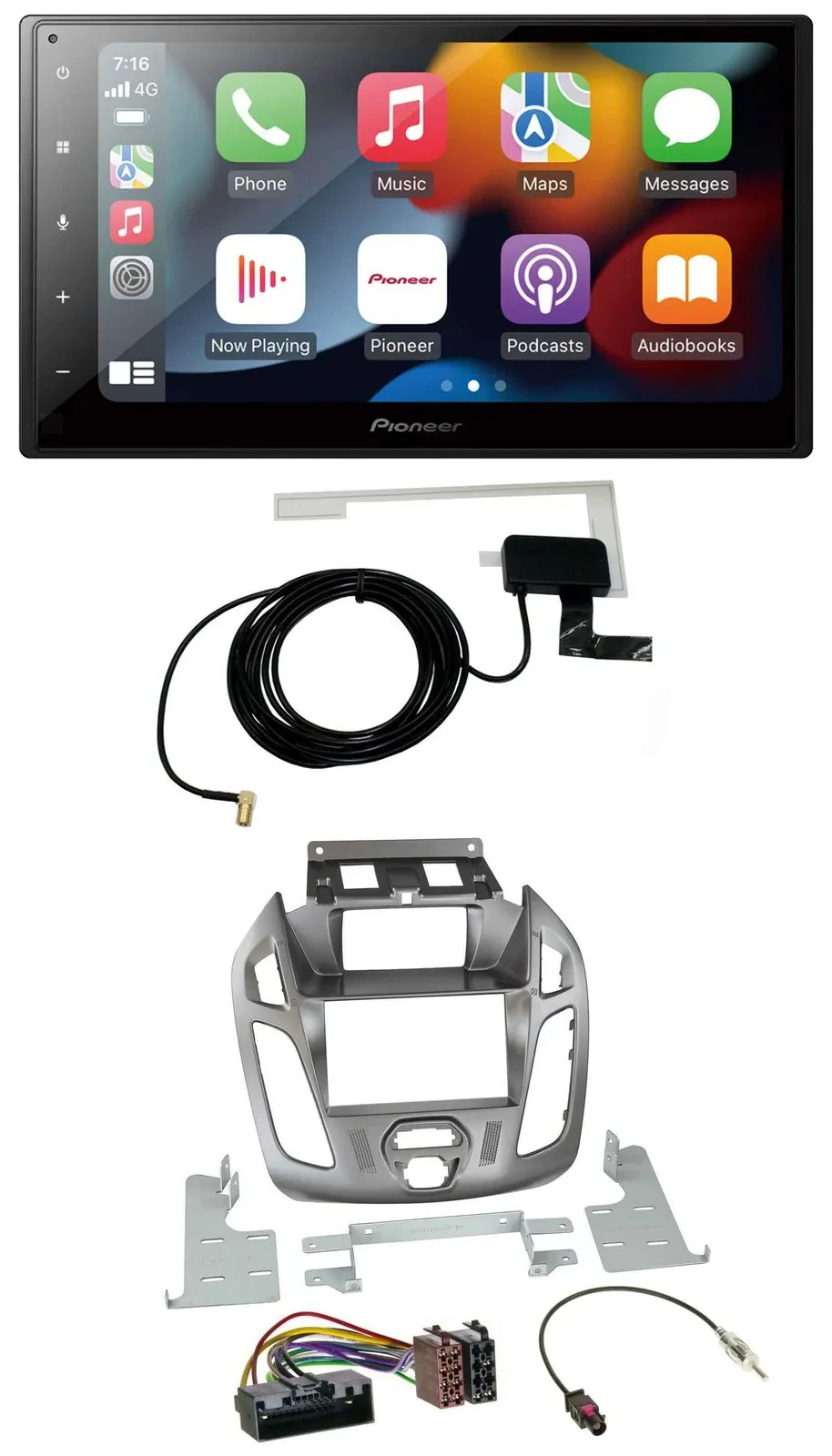 Pioneer MP3 USB Bluetooth DAB 2DIN Autoradio für Ford Transit 12-18 Display Conn