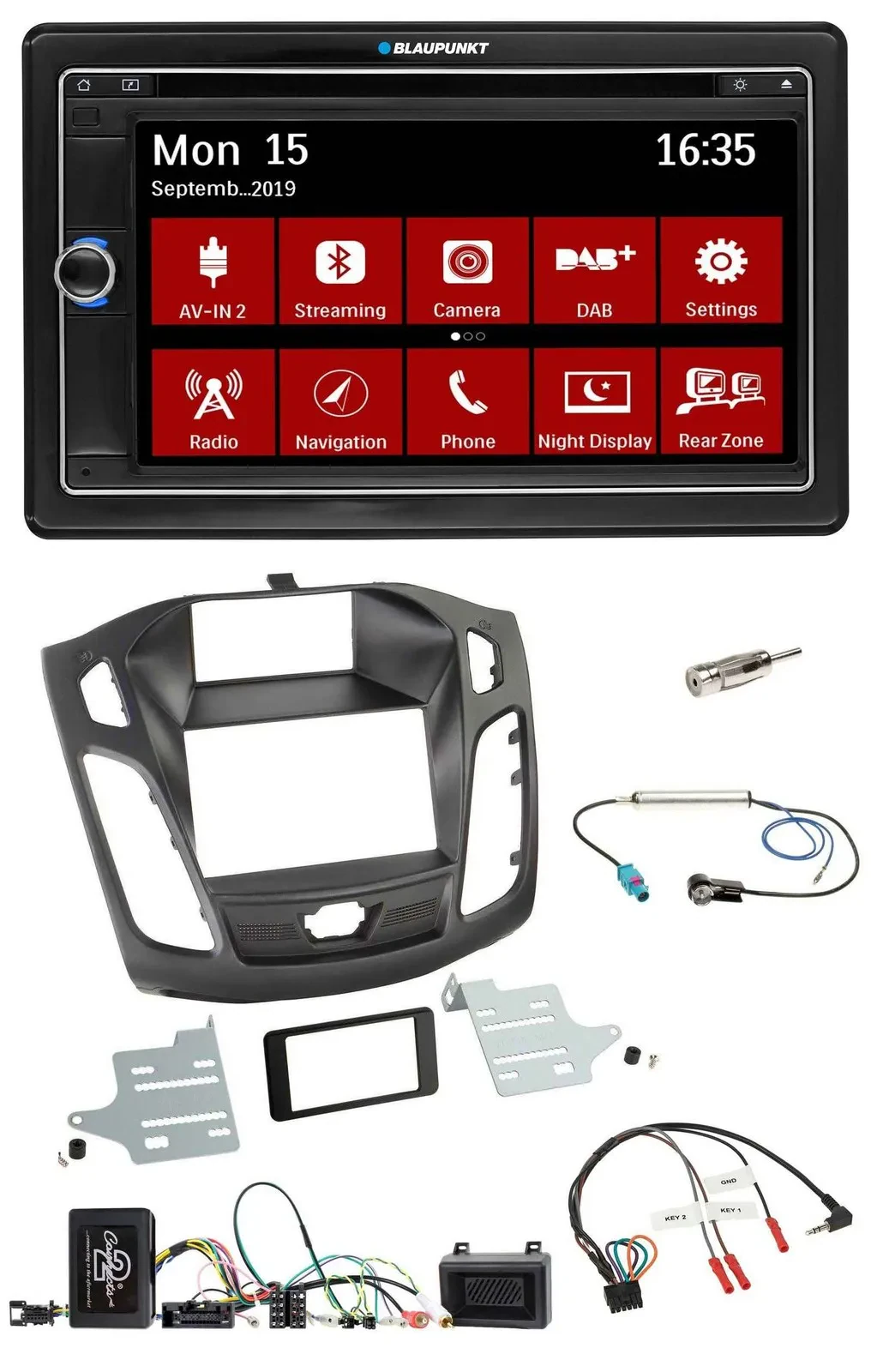 Blaupunkt 2DIN USB DAB Lenkrad Bluetooth TMC Navigation für Ford Focus 2011-2014