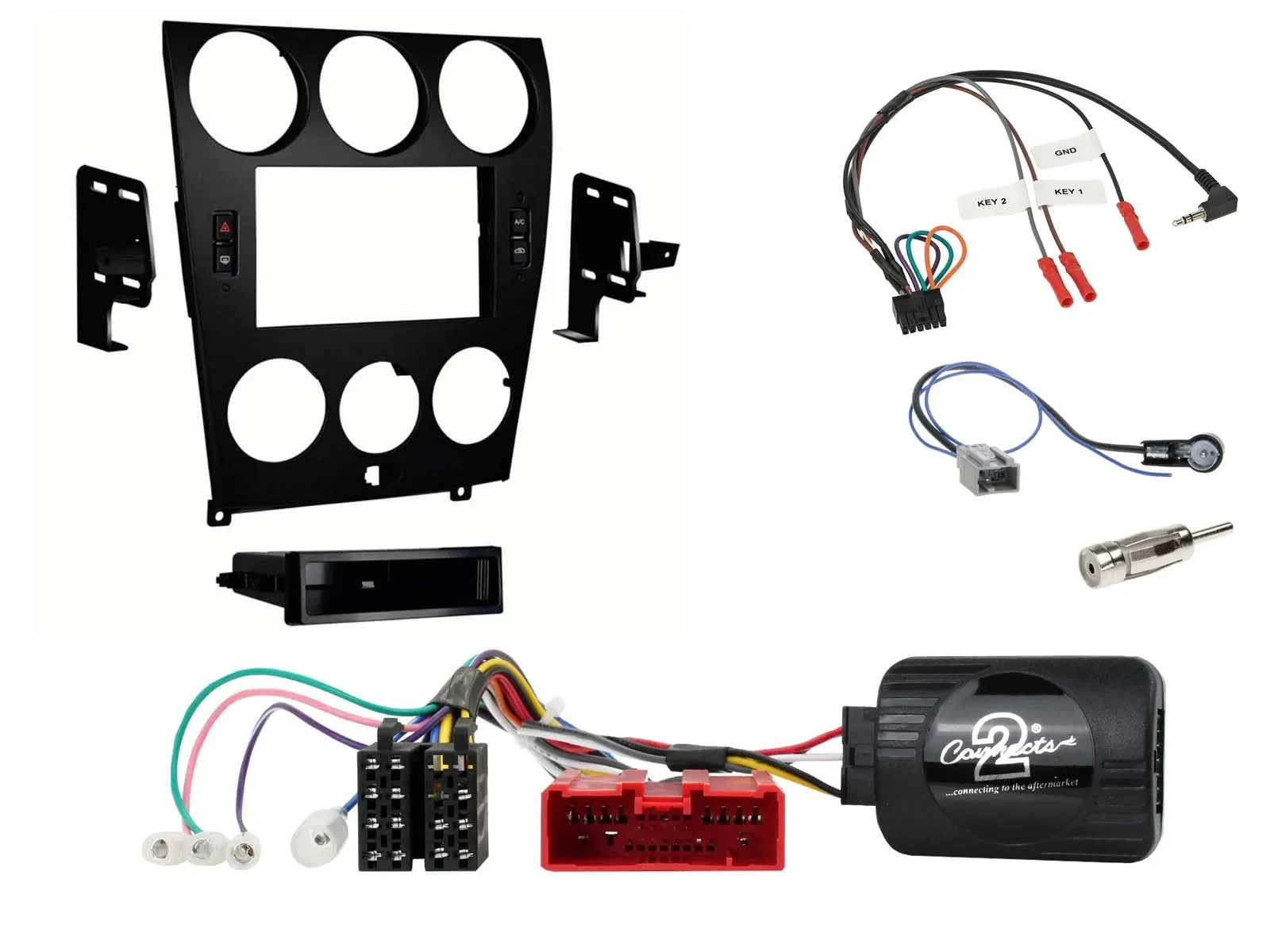Radioset Lenkradadapter Doppel DIN Autoradio für Mazda 6 2006-2008