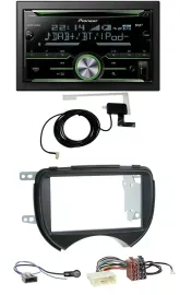 Pioneer CD USB MP3 Bluetooth 2DIN DAB Autoradio für Nissan Micra 10-13 schwarz