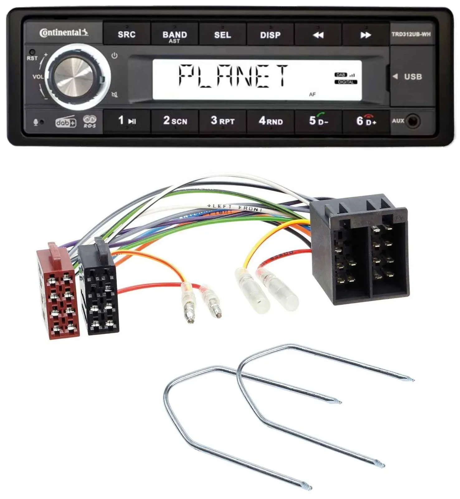 Автомагнитола Continental 1DIN USB AUX DAB MP3 для Seat Toledo 1 1991–1999, Ibiza 198