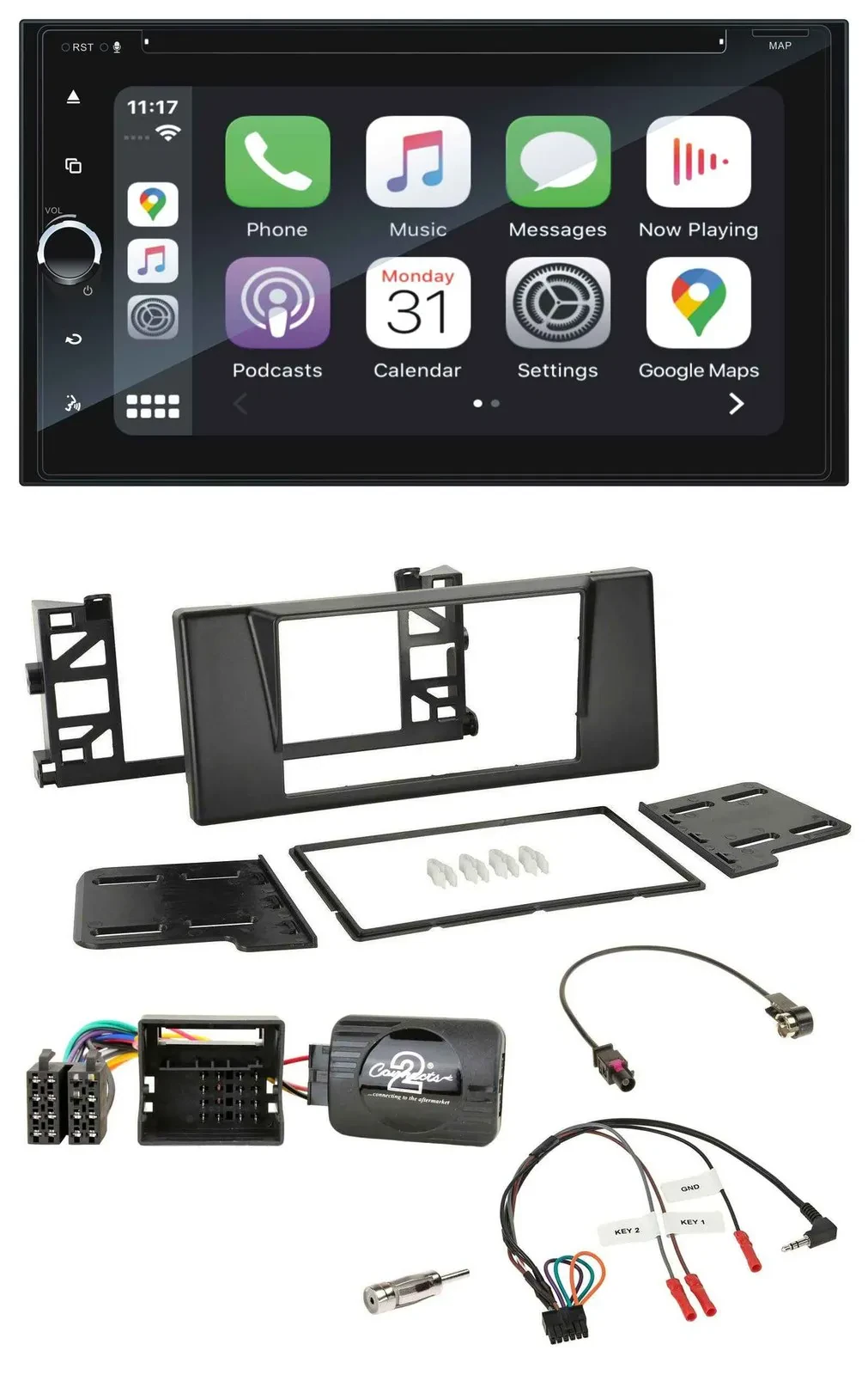 Blaupunkt DAB Lenkrad TMC Bluetooth USB 2DIN Navigation für BMW 5er E39 01-03 Qu