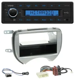 VDO AUX 1DIN MP3 USB Autoradio für Nissan Micra (10-13 K13) silber