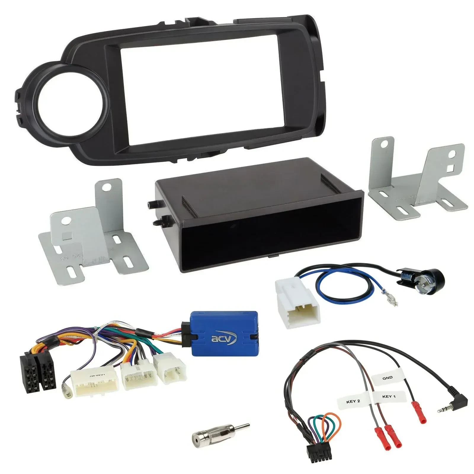 Radioset Lenkradadapter DIN Autoradio für Toyota Yaris ab 2014 schwarz 28-Pin