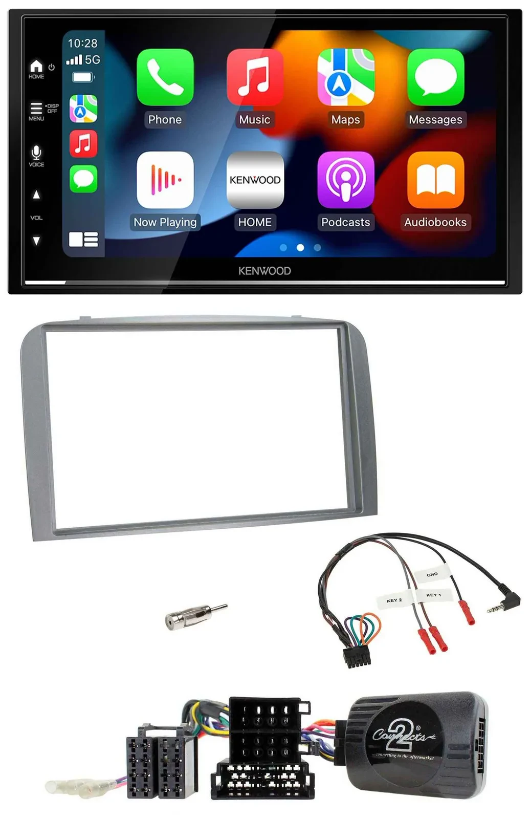 Kenwood DAB USB Bluetooth 2DIN Lenkrad Autoradio für Alfa Romeo 147 GT 2007-2010