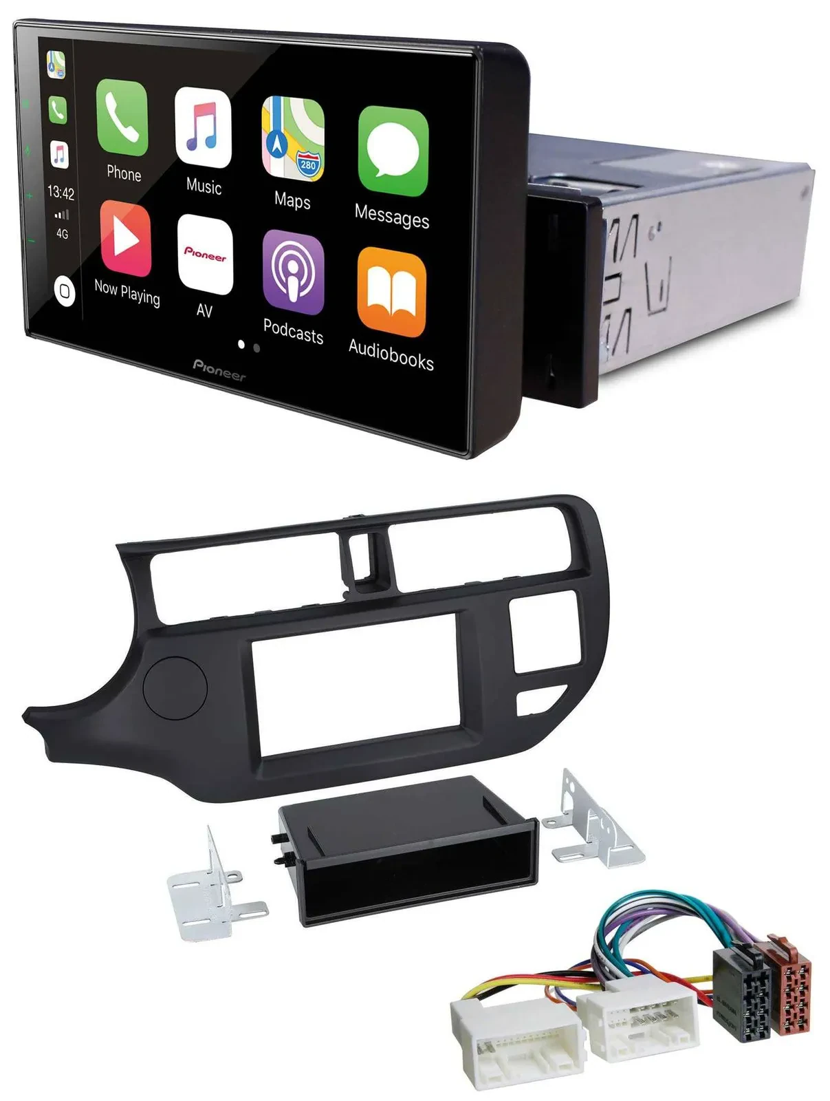 Pioneer Bluetooth MP3 DAB USB Autoradio für Kia Rio (UB 2011-2014) schwarz