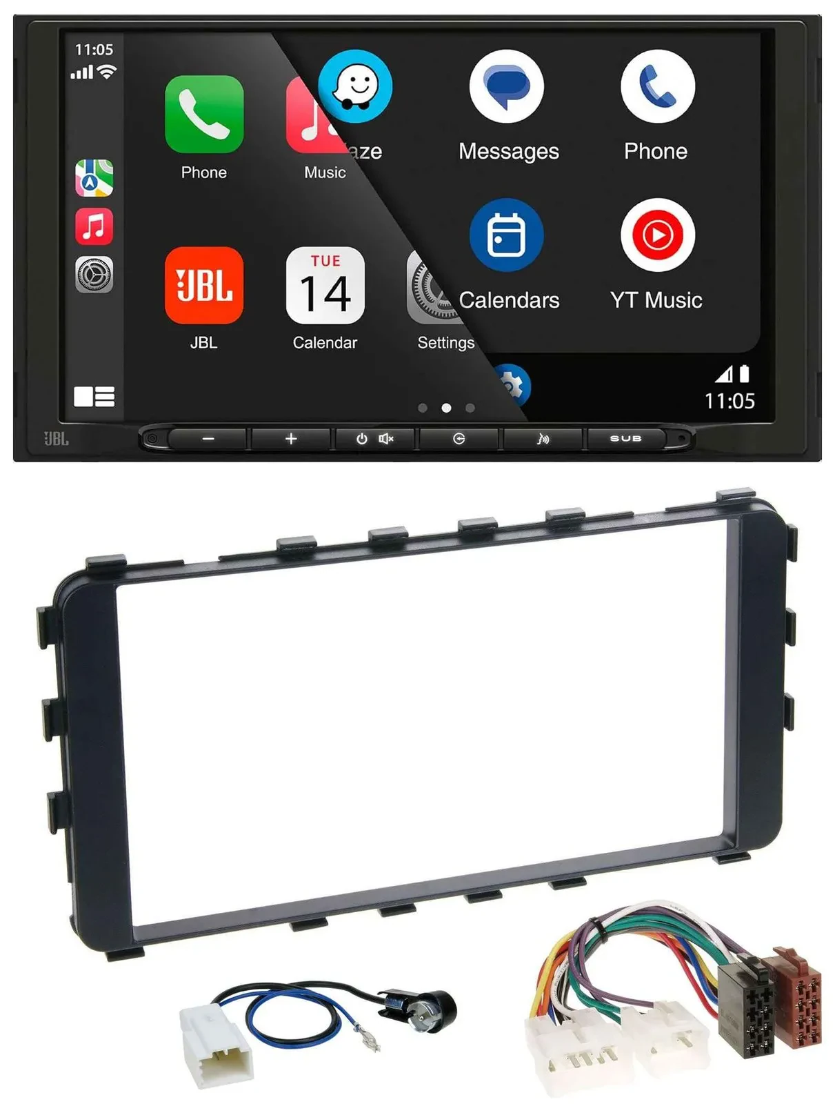JBL USB 2DIN MP3 Bluetooth AUX Autoradio für Toyota Yaris 2006-2011 OEM-Navi