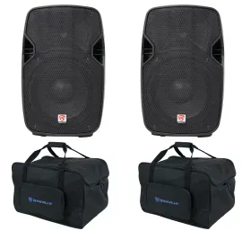 (2) Rockville SPGN104 10" 1600W DJ PA Speakers 4-Ohm+Carry Bags