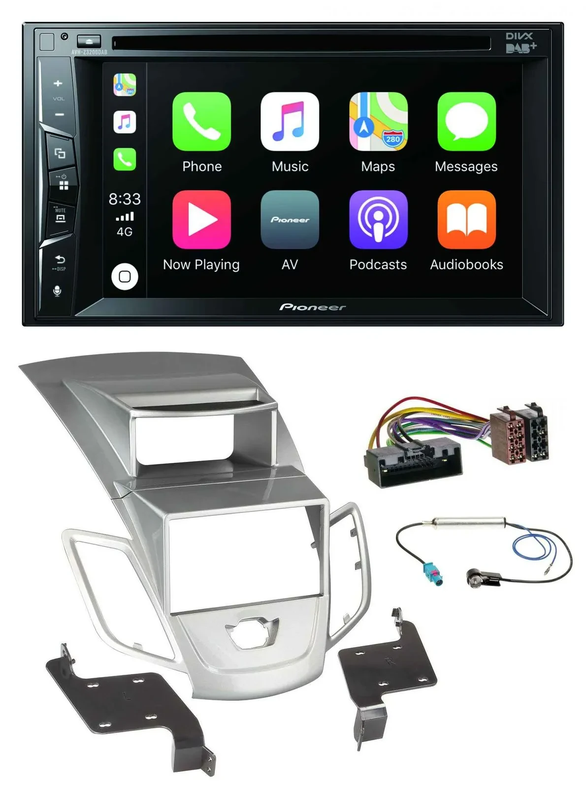 Pioneer MP3 USB DVD Bluetooth DAB 2DIN Autoradio für Ford Fiesta 2010-17 Display