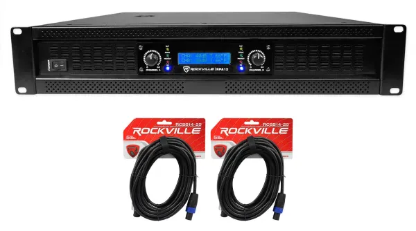 Усилитель мощности Rockville RPA12 Black 5000W с аксессуарами