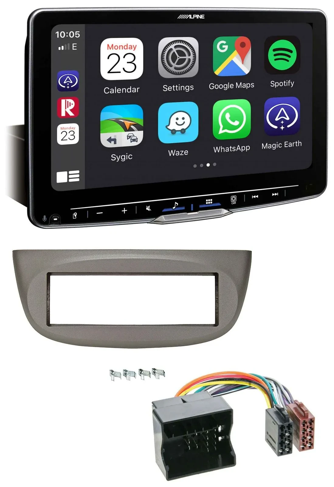 Alpine Bluetooth MP3 USB DAB Autoradio für Renault Twingo 07-14 beige-grau