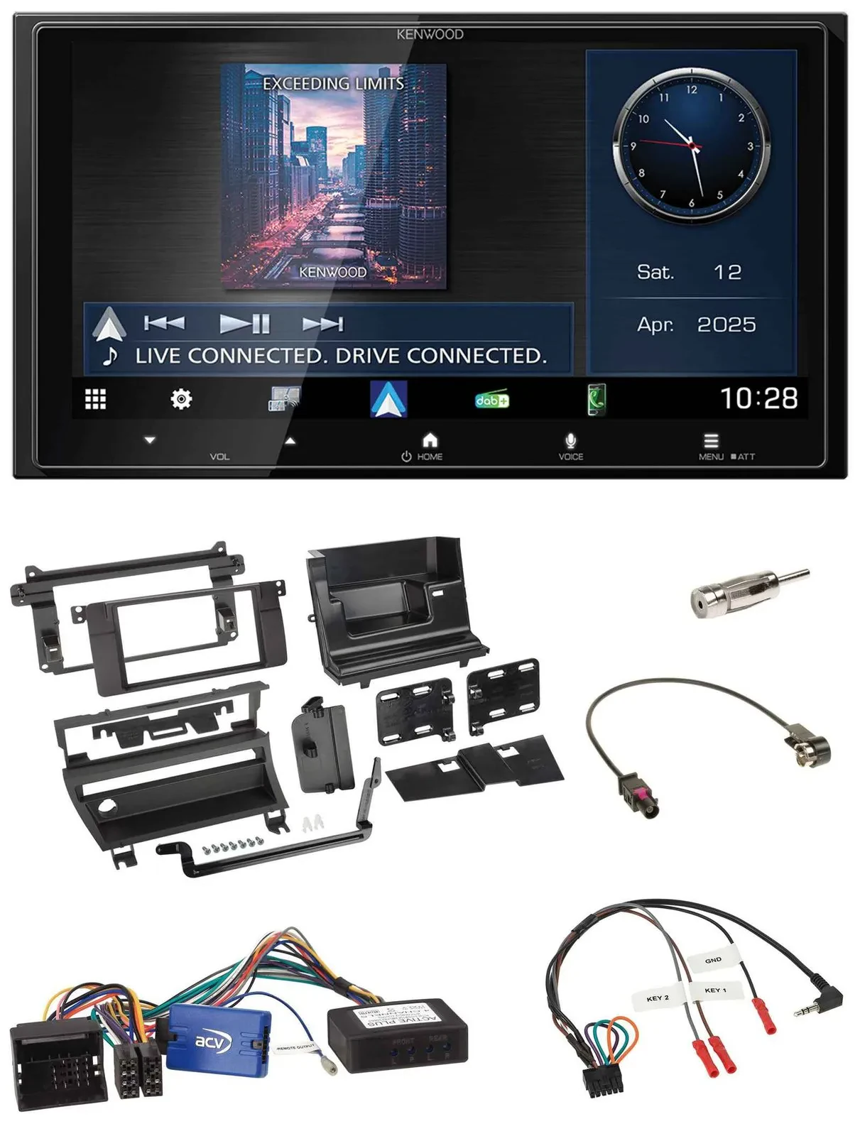 Kenwood Bluetooth 2DIN USB DAB Lenkrad Autoradio für BMW 3er E46 02-06 1 Schalte