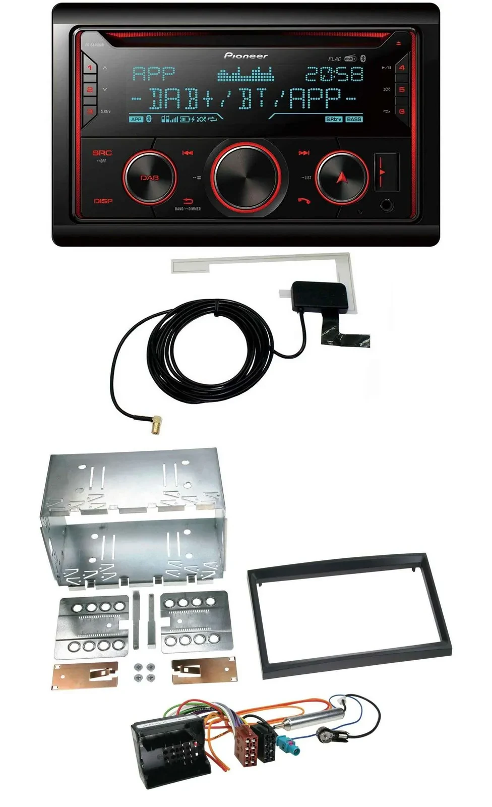 Автомагнитола Pioneer 2-DIN MP3 DAB USB CD Bluetooth для Peugeot Expert/207/307/Partner